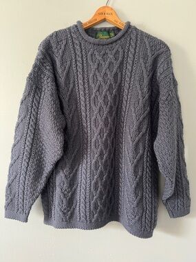 Dooney & Bourke Men's Charcoal Cable-Knit Crewneck Sweater